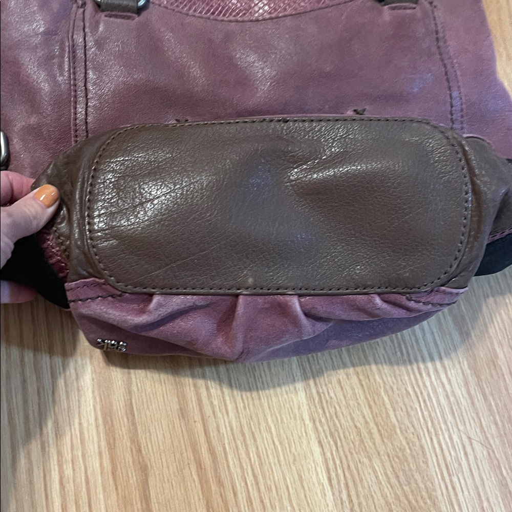 The Sak Purple and Brown Tote Leather  Bag - Picture 3 of 3